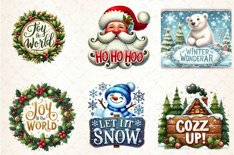 Cute Christmas Signs Clipart Bundle - CraftNest - Digital Crafting and Art