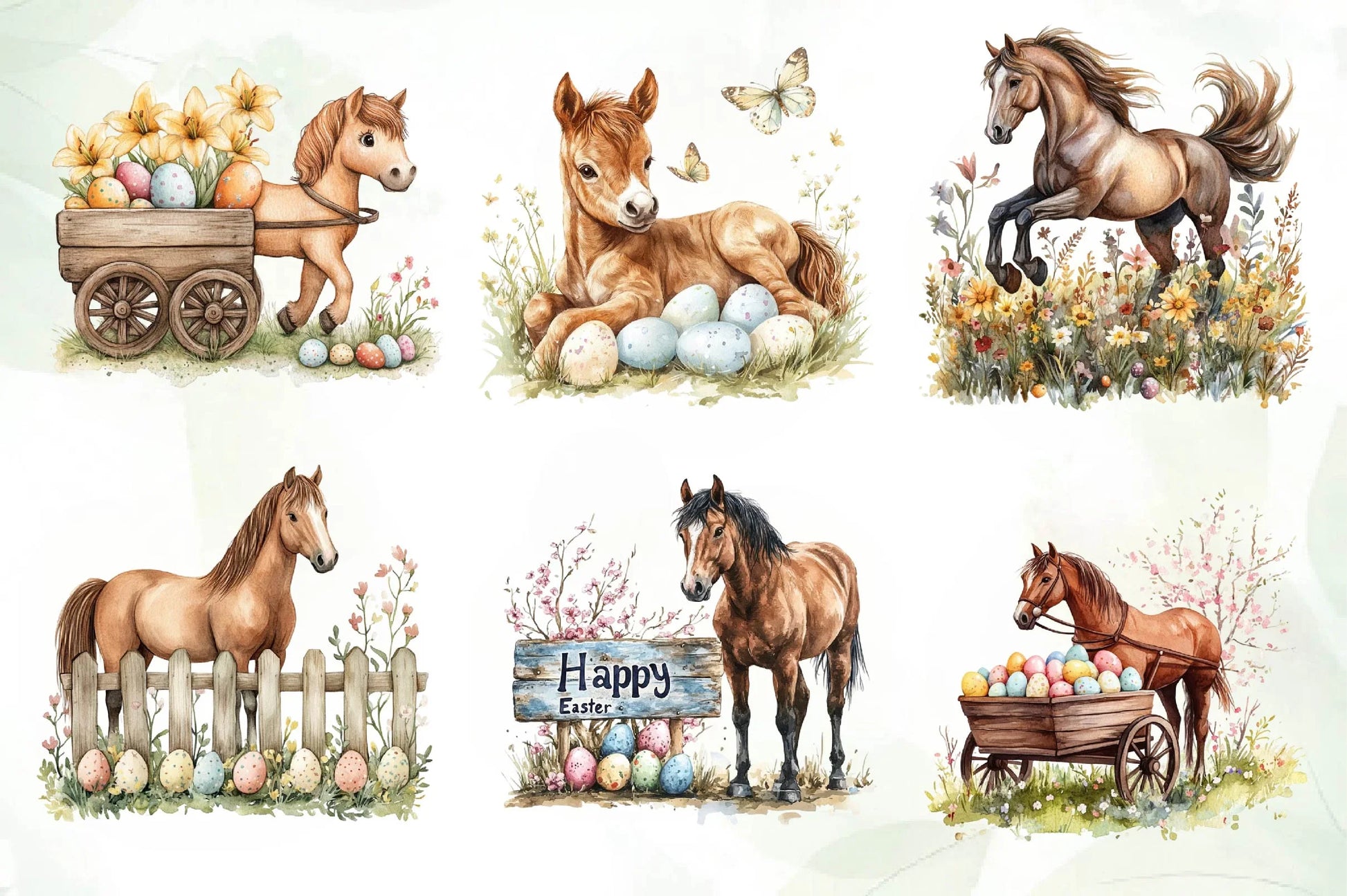 Easter Horse Clipart Bundle - CraftNest - Digital Crafting and Art