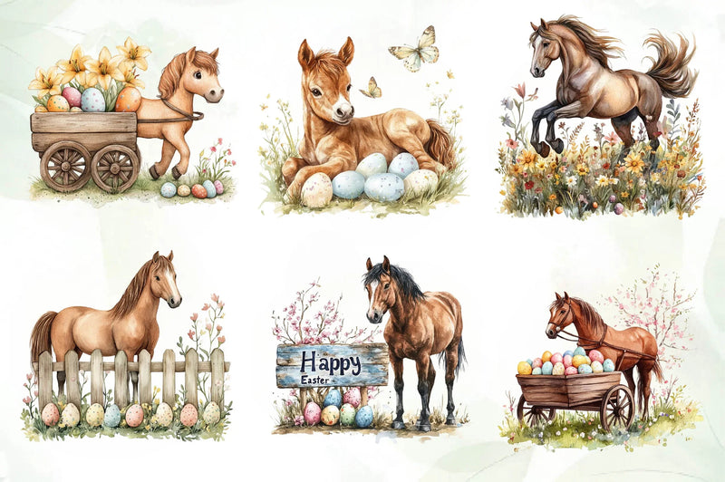 Easter Horse Clipart Bundle - CraftNest - Digital Crafting and Art