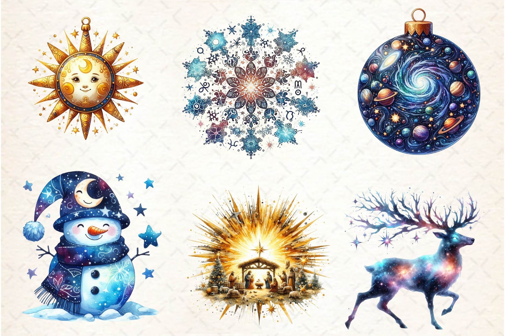 Celestial Christmas Clipart Bundle - CraftNest - Digital Crafting and Art