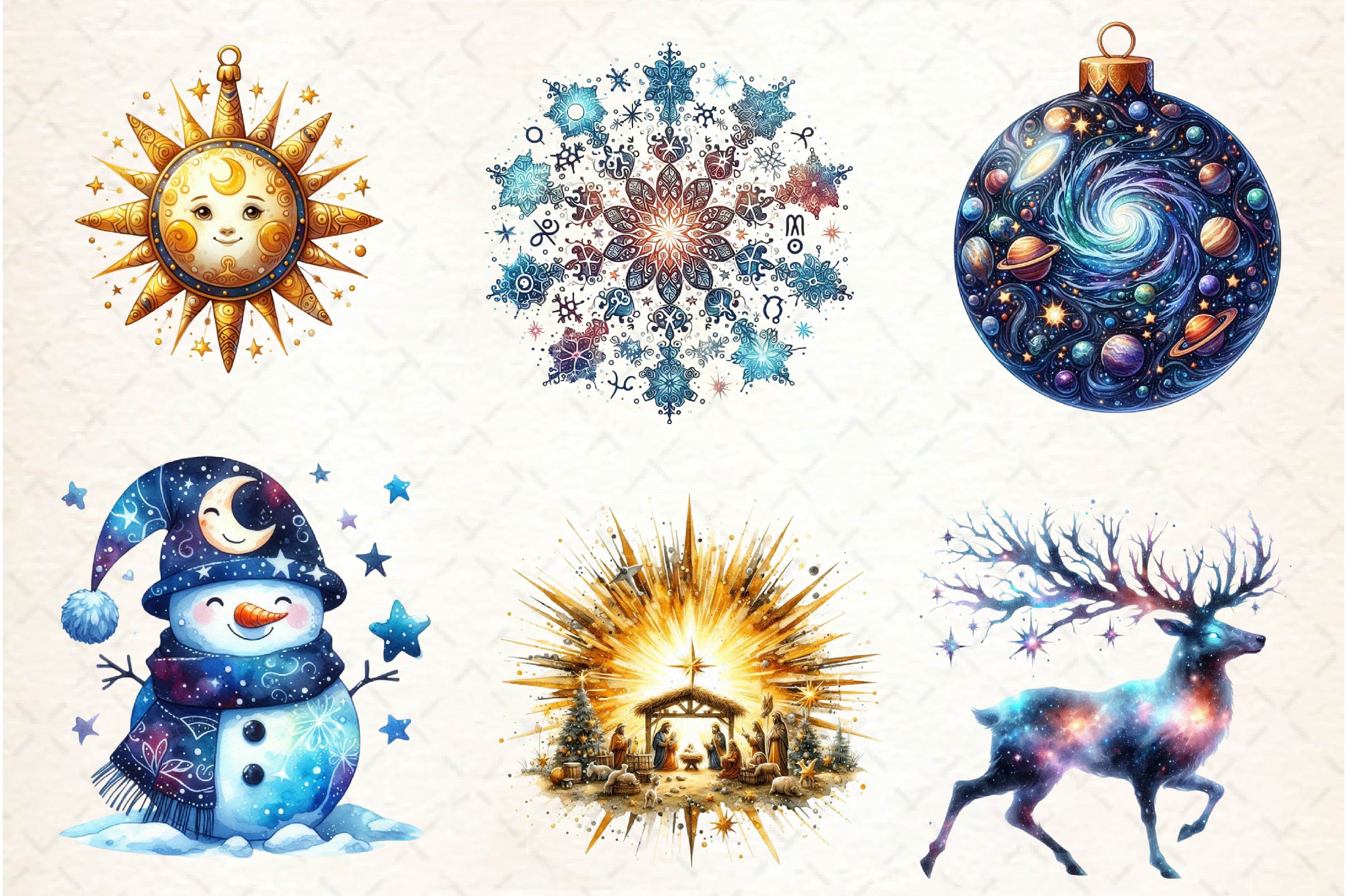Celestial Christmas Clipart Bundle - CraftNest - Digital Crafting and Art