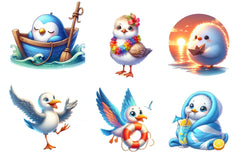 Summer Seagulls Clipart Bundle 1 - CraftNest - Digital Crafting and Art
