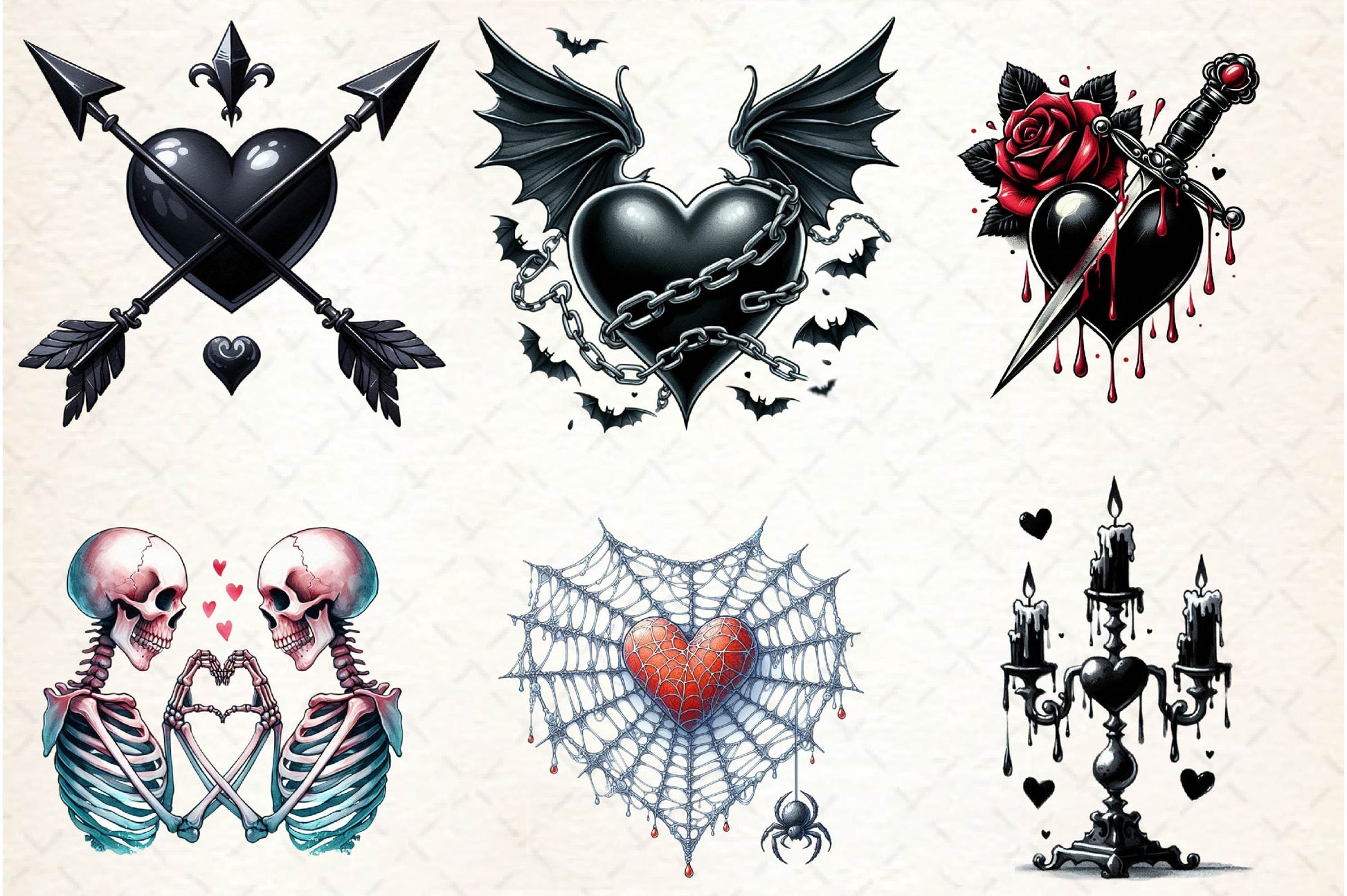 Gothic Valentine's Day Clipart Bundle 2 - CraftNest - Digital Crafting and Art