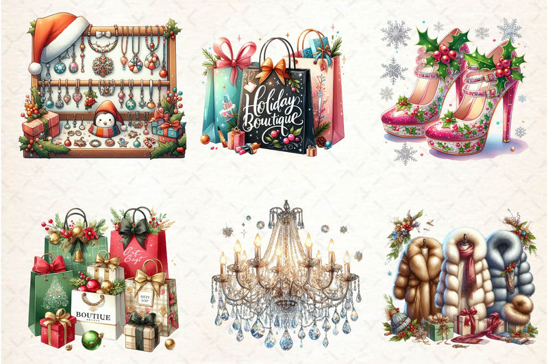 Fancy Holiday Boutique Clipart Bundle - CraftNest - Digital Crafting and Art