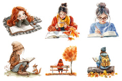 Autumn Journaling Girl Clipart Bundle - CraftNest - Digital Crafting and Art