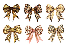Leopard Glitter Bow Clipart Bundle - CraftNest - Digital Crafting and Art