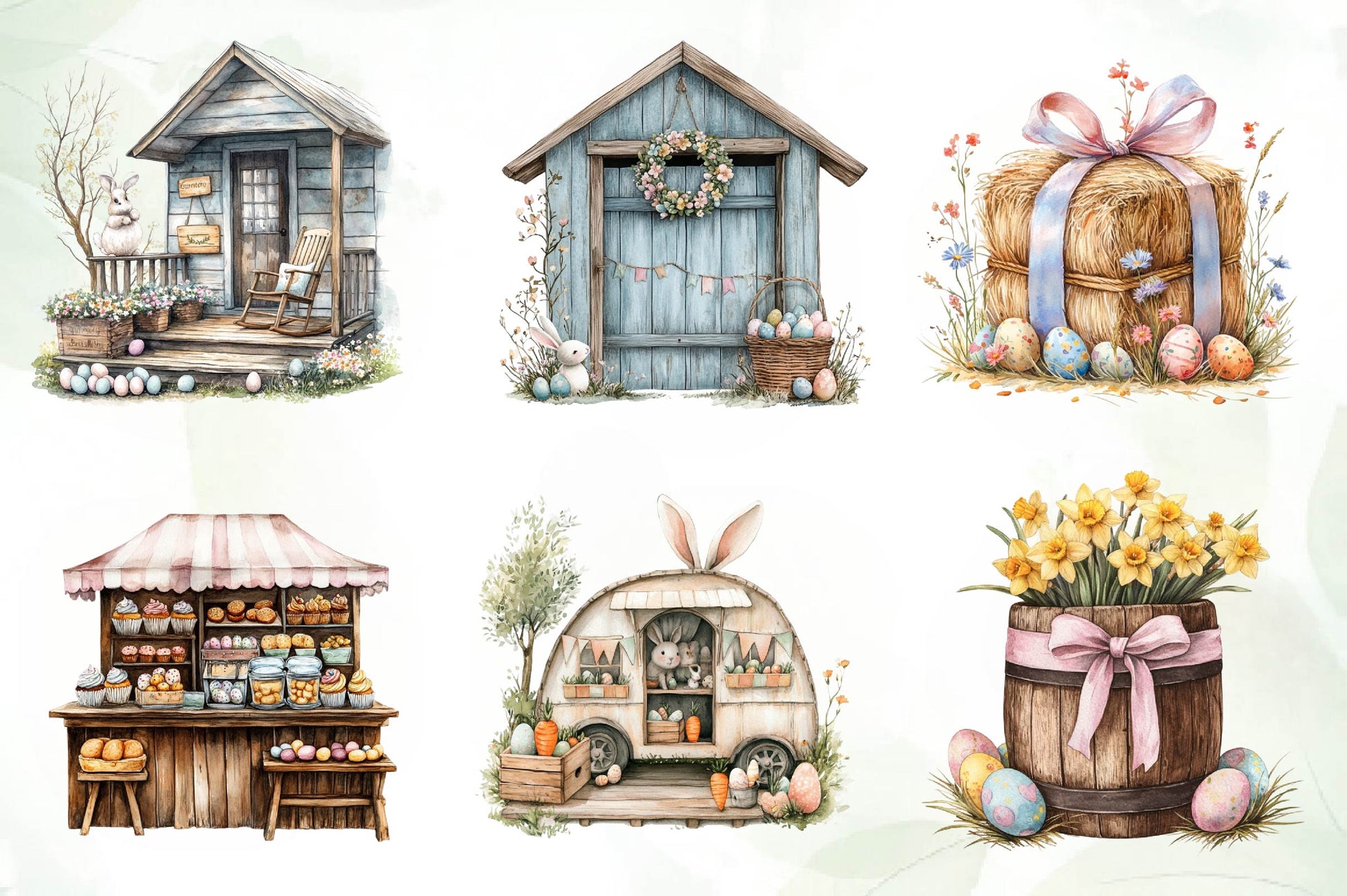 Country Farmhouse Easter Clipart Bundle - CraftNest - Digital Crafting and Art