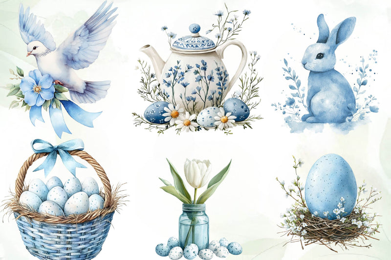 Neutral White Easter Clipart Bundle - CraftNest - Digital Crafting and Art