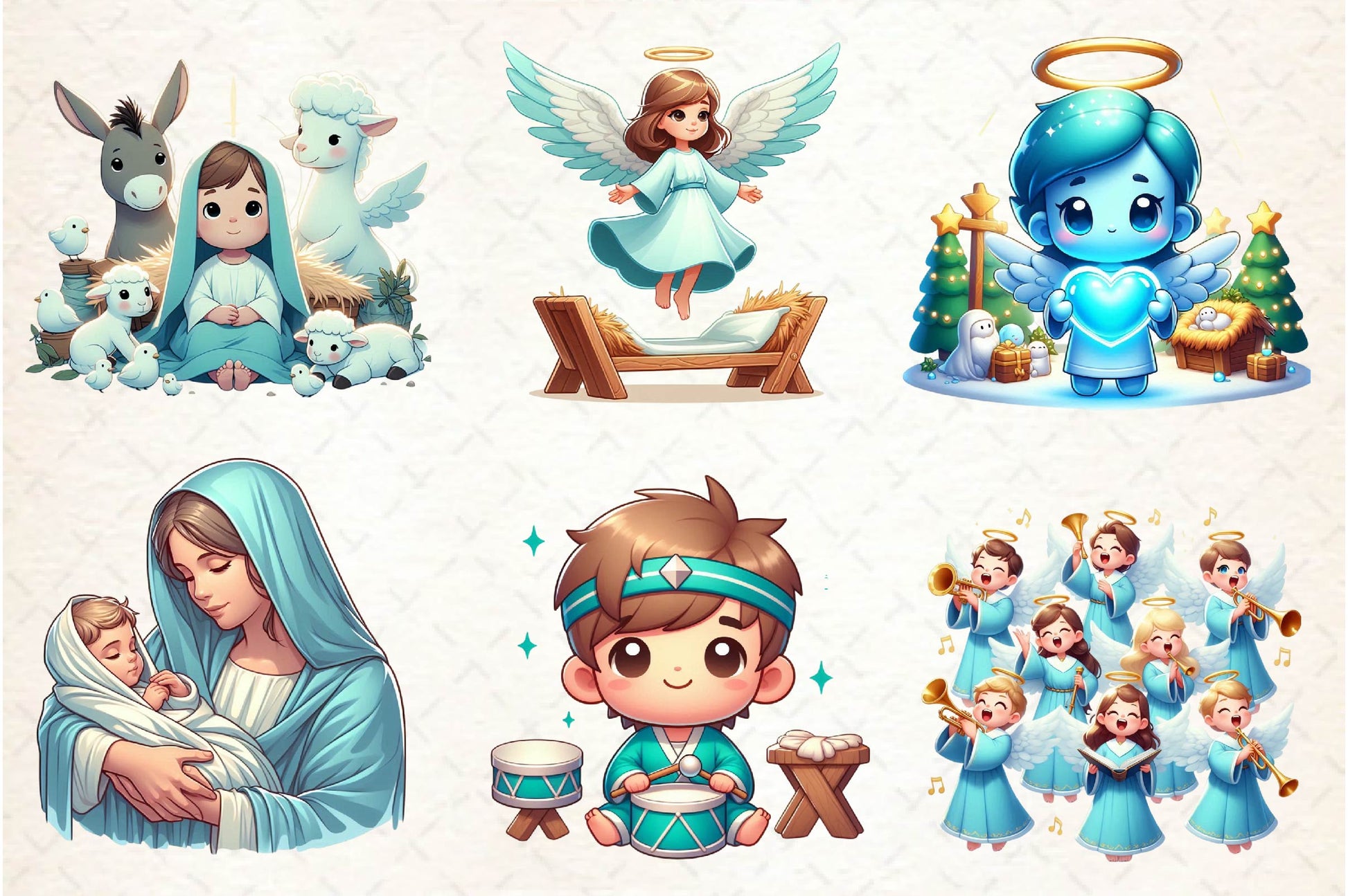 Cute Christmas Nativity Clipart Bundle - CraftNest - Digital Crafting and Art
