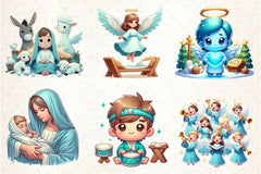 Cute Christmas Nativity Clipart Bundle - CraftNest - Digital Crafting and Art