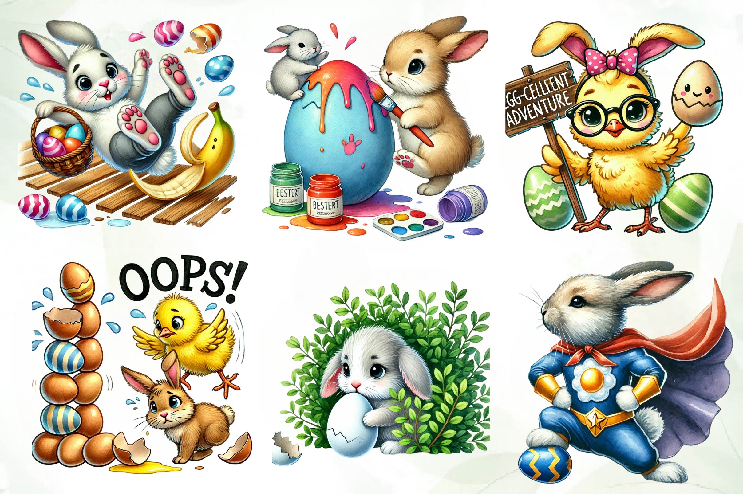 Comic Easter Day Clipart Bundle - CraftNest - Digital Crafting and Art