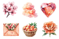 Peachy Spring Clipart Bundle - CraftNest - Digital Crafting and Art
