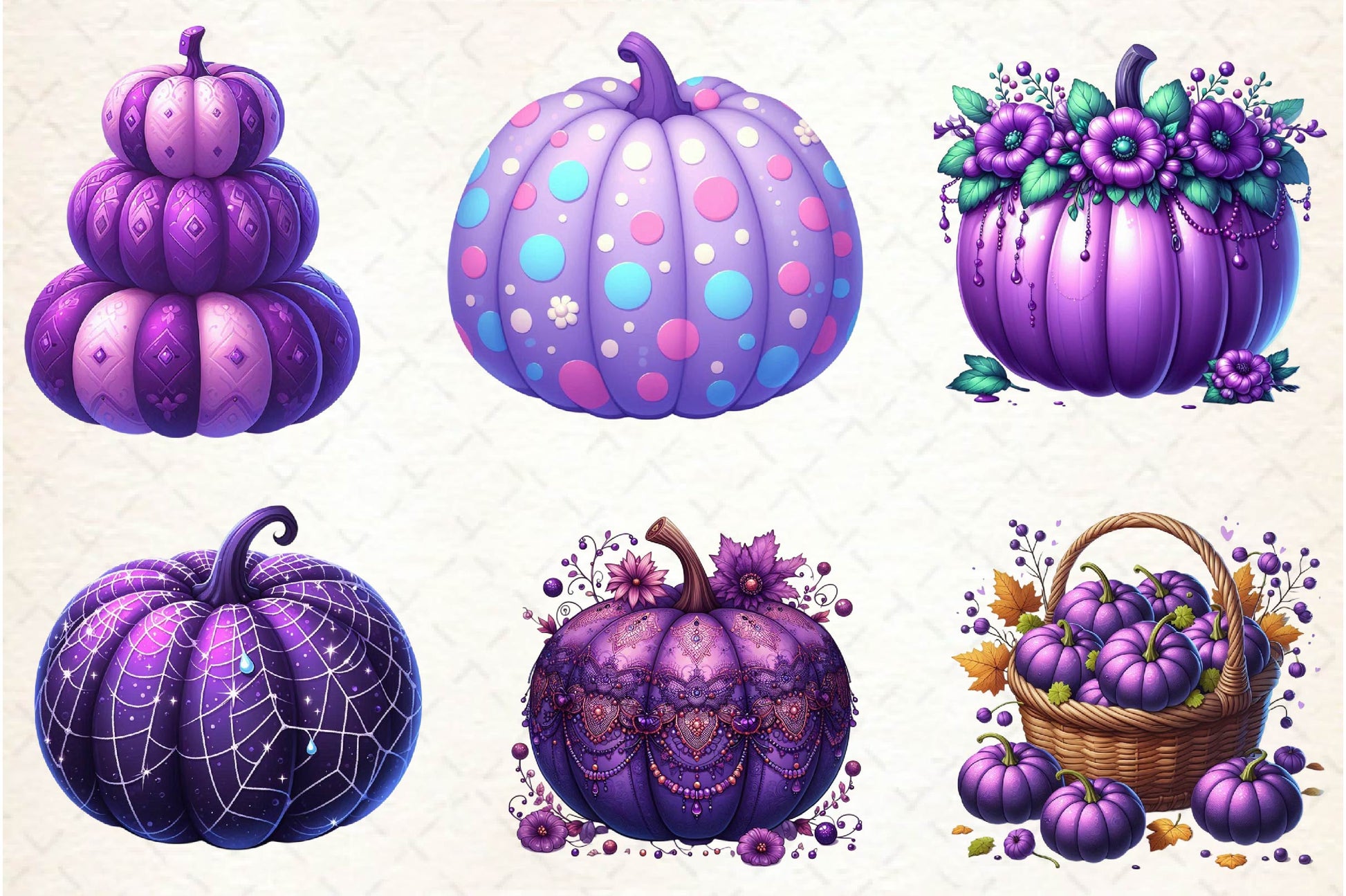 Violet Pumpkins Clipart Bundle - CraftNest - Digital Crafting and Art