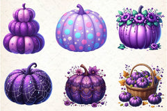 Violet Pumpkins Clipart Bundle - CraftNest - Digital Crafting and Art
