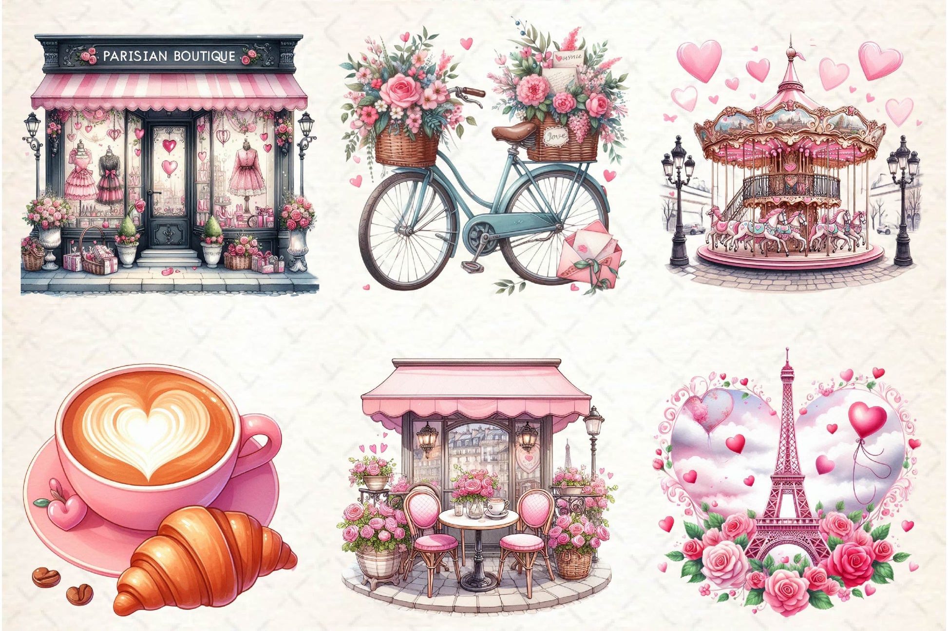 Parisian Love Clipart Bundle - CraftNest - Digital Crafting and Art