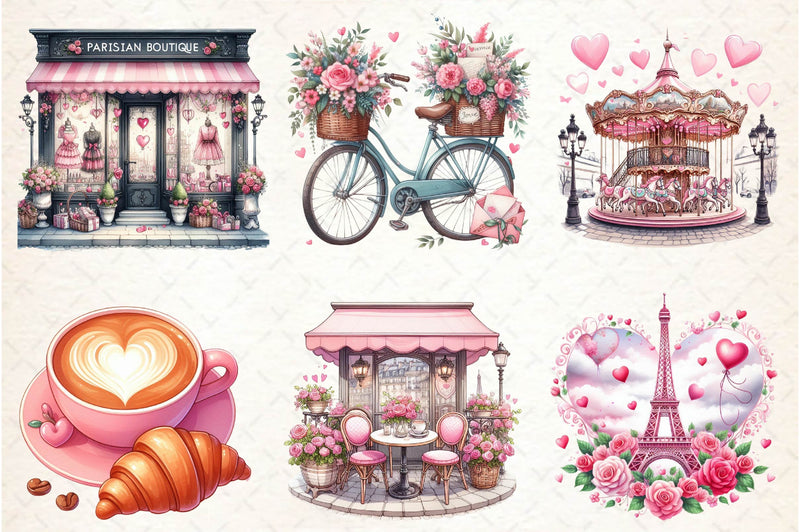 Parisian Love Clipart Bundle - CraftNest - Digital Crafting and Art
