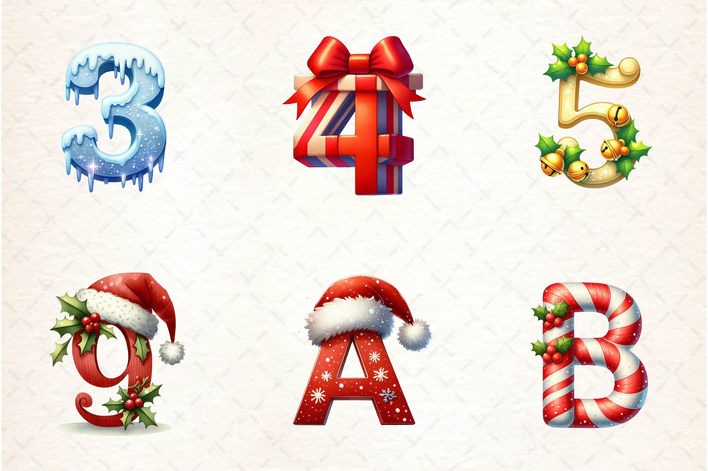 Holiday Typeface And Alphabet Clipart Bundle - CraftNest - Digital Crafting and Art