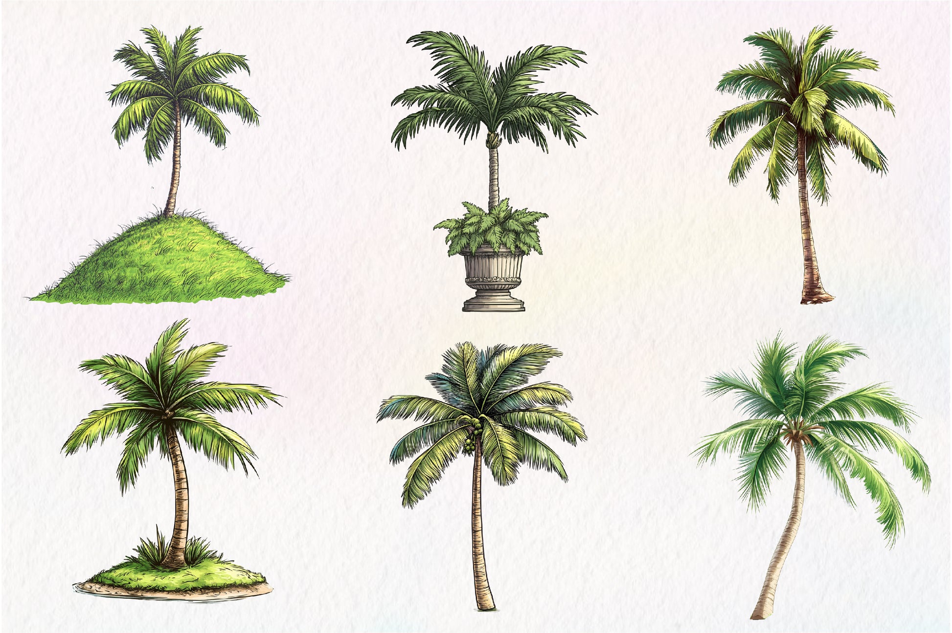 Palm Tree Serenity Clipart Bundle - CraftNest - Digital Crafting and Art