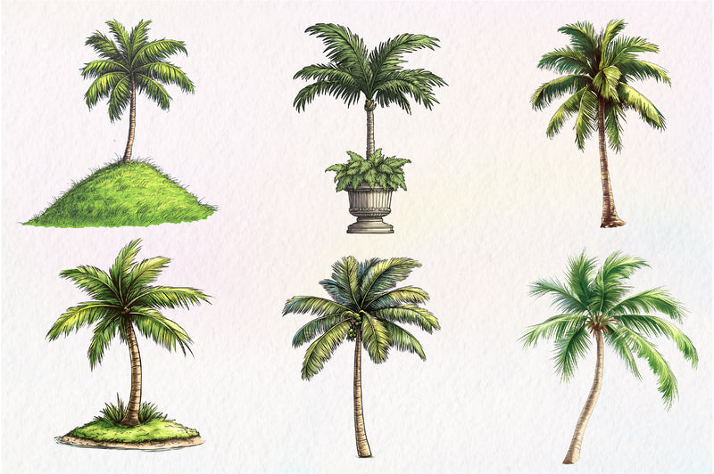 Palm Tree Serenity Clipart Bundle - CraftNest - Digital Crafting and Art