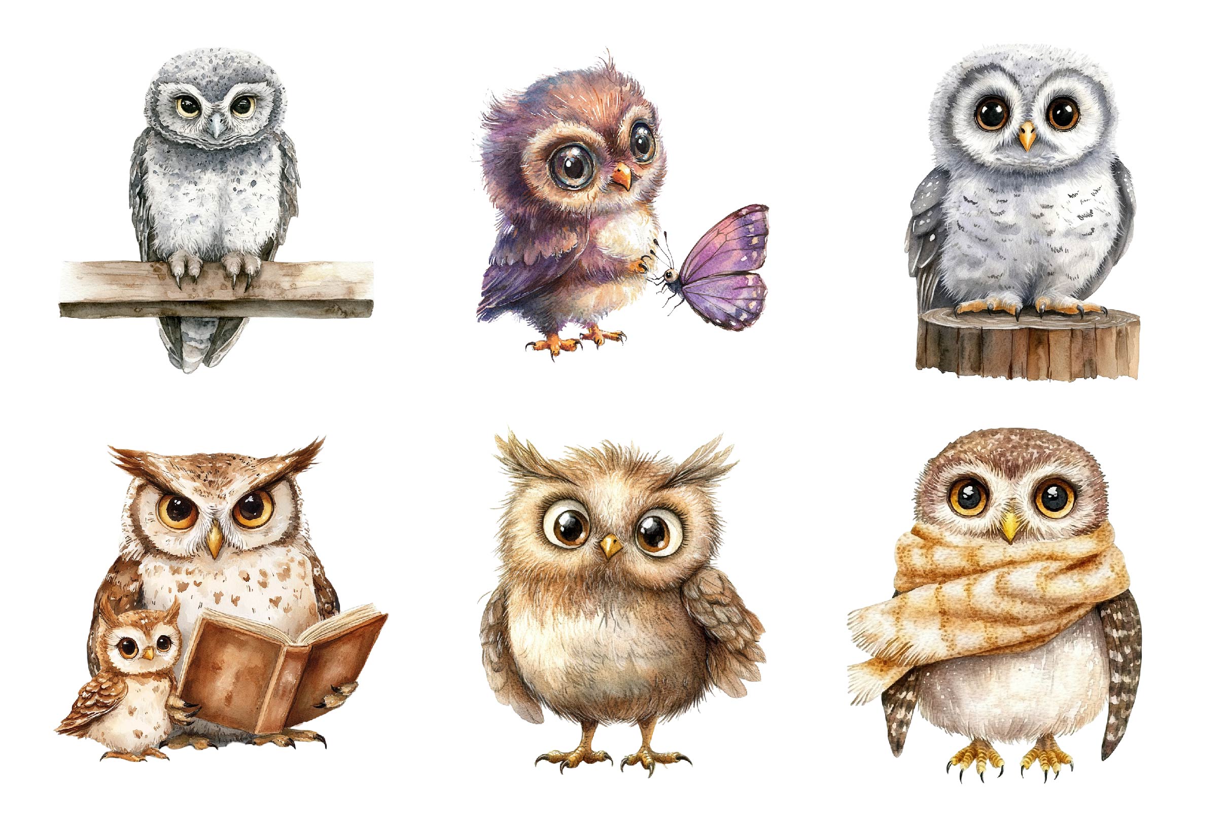 Owl & Owlet Clipart Bundle - CraftNest - Digital Crafting and Art