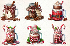 Christmas Hot Cocoa Mason Jar Clipart Bundle 1 - CraftNest - Digital Crafting and Art