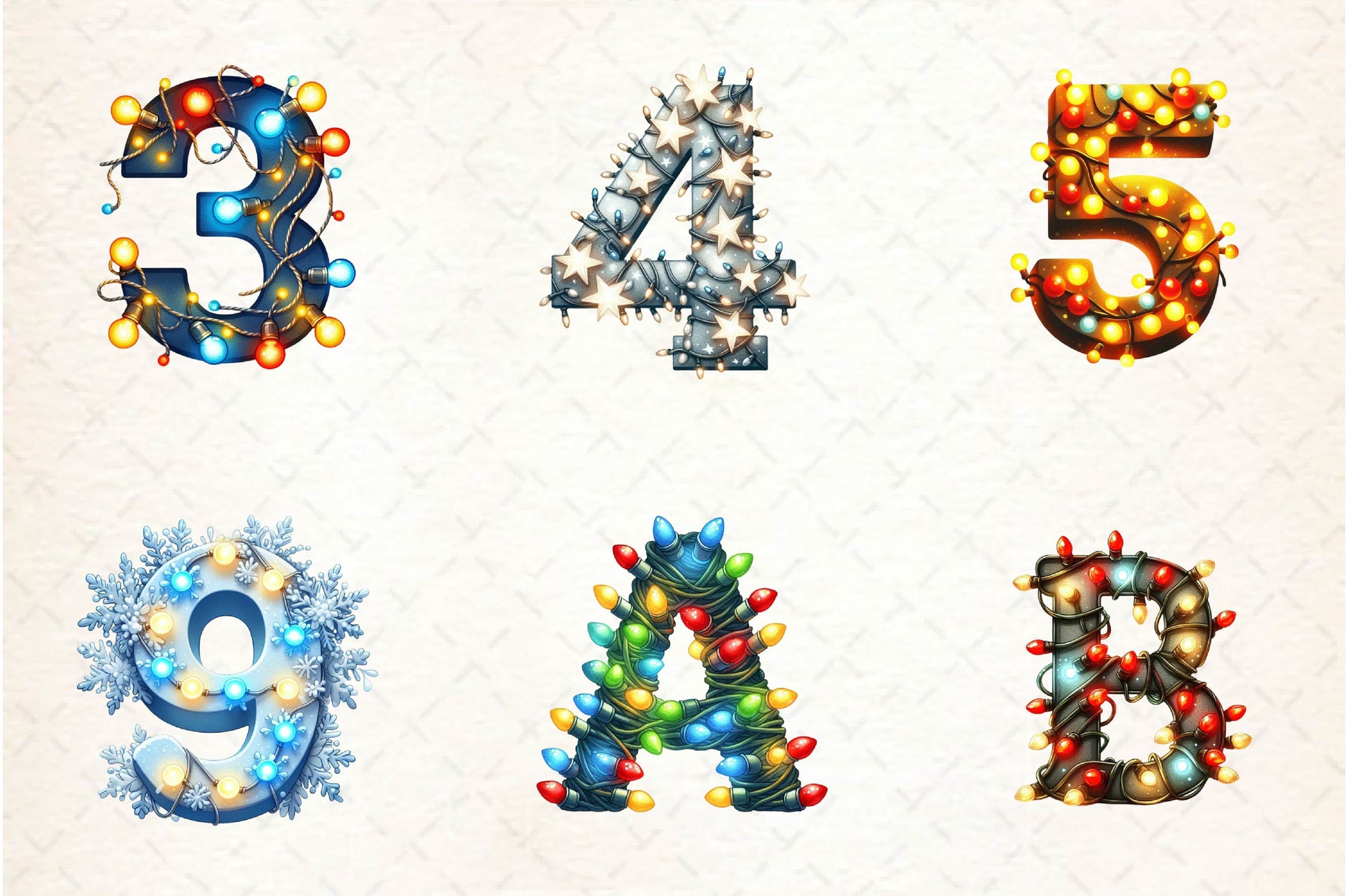 Christmas Lights Applique Alphabet Clipart Bundle - CraftNest - Digital Crafting and Art