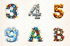 Christmas Lights Applique Alphabet Clipart Bundle - CraftNest - Digital Crafting and Art