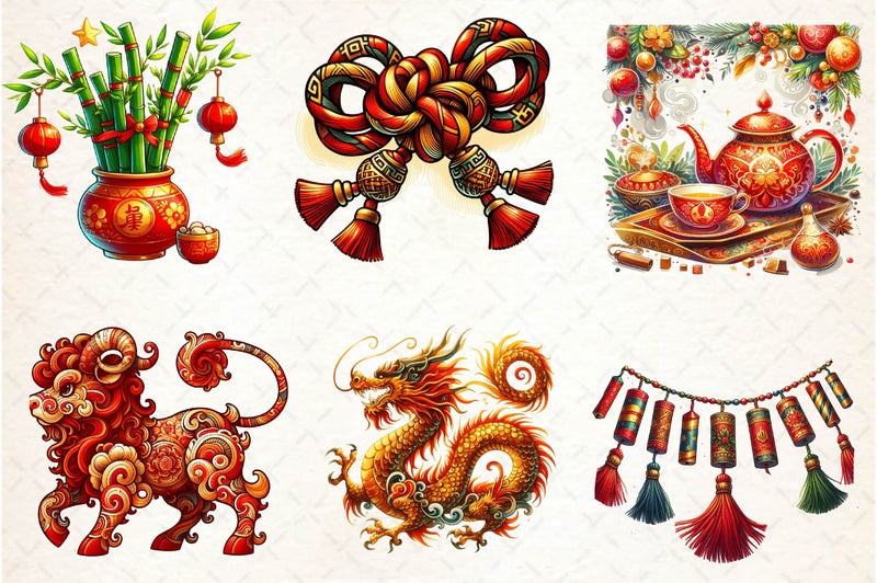 Chinese New Year Clipart Bundle - CraftNest - Digital Crafting and Art