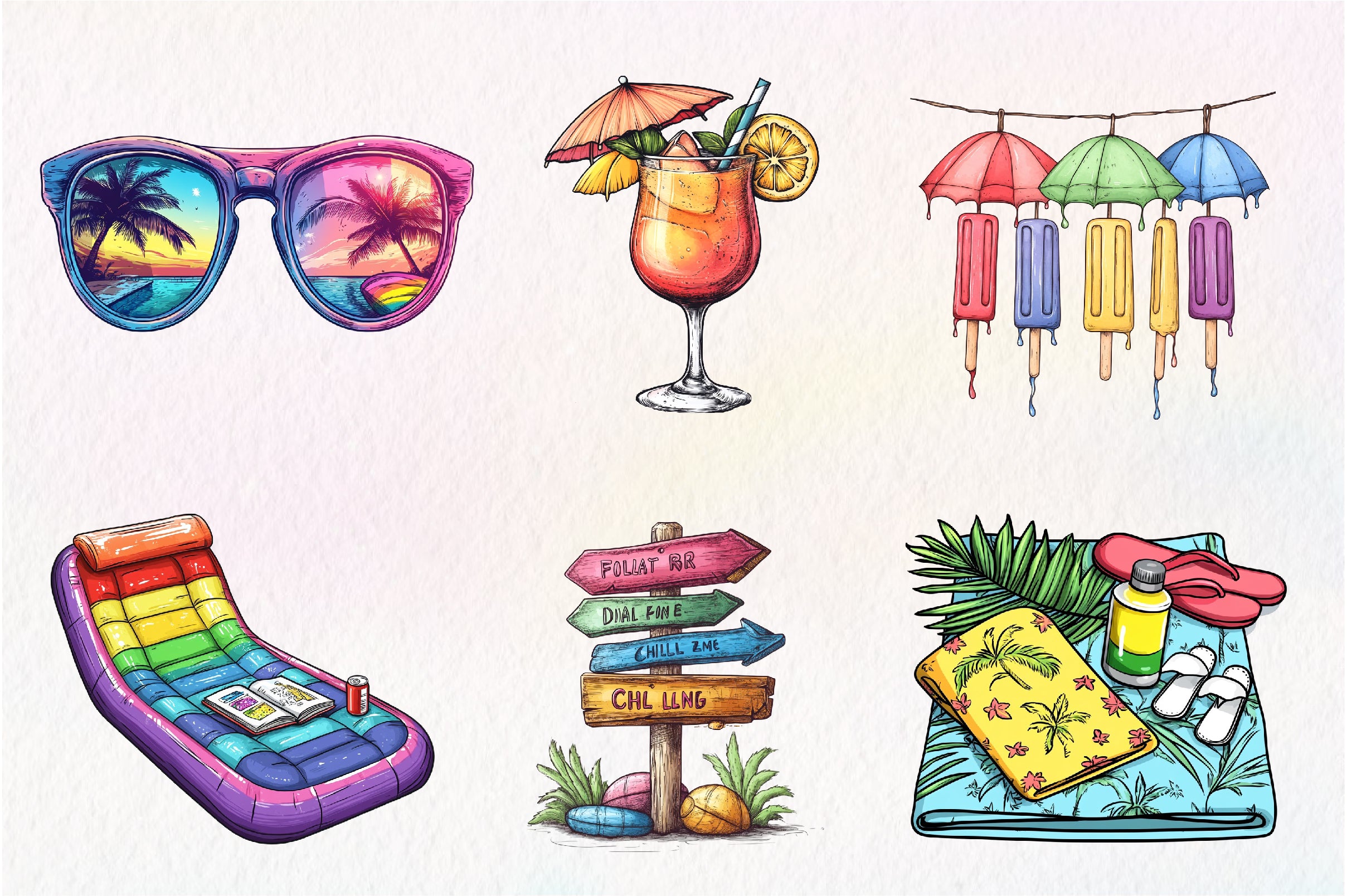 Colorful Pool Party Clipart Bundle - CraftNest - Digital Crafting and Art