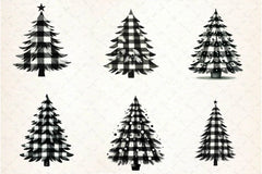 Black And White Christmas Tree Clipart Bundle - CraftNest - Digital Crafting and Art