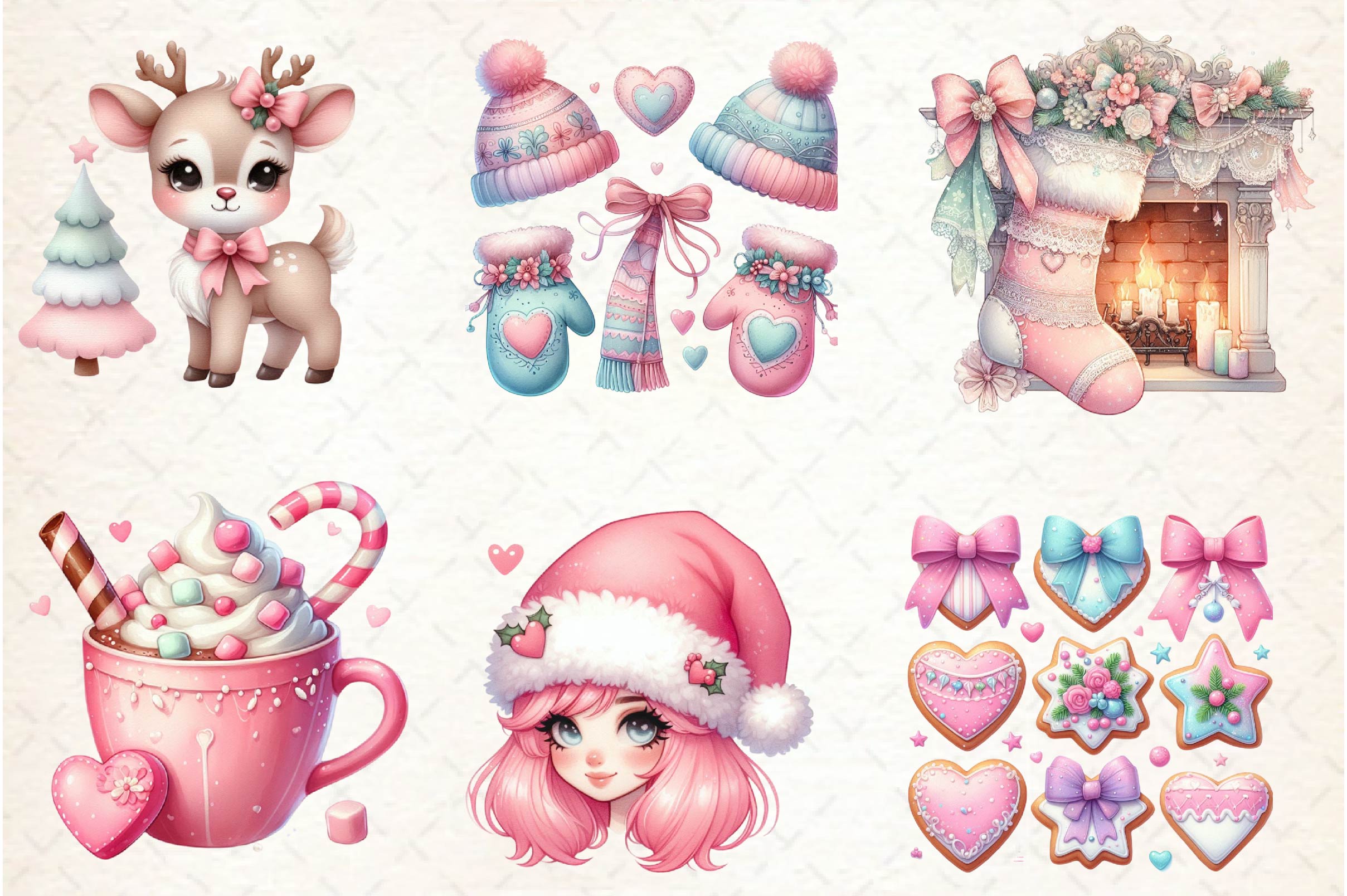 Coquette Christmas Clipart Bundle 1 - CraftNest - Digital Crafting and Art