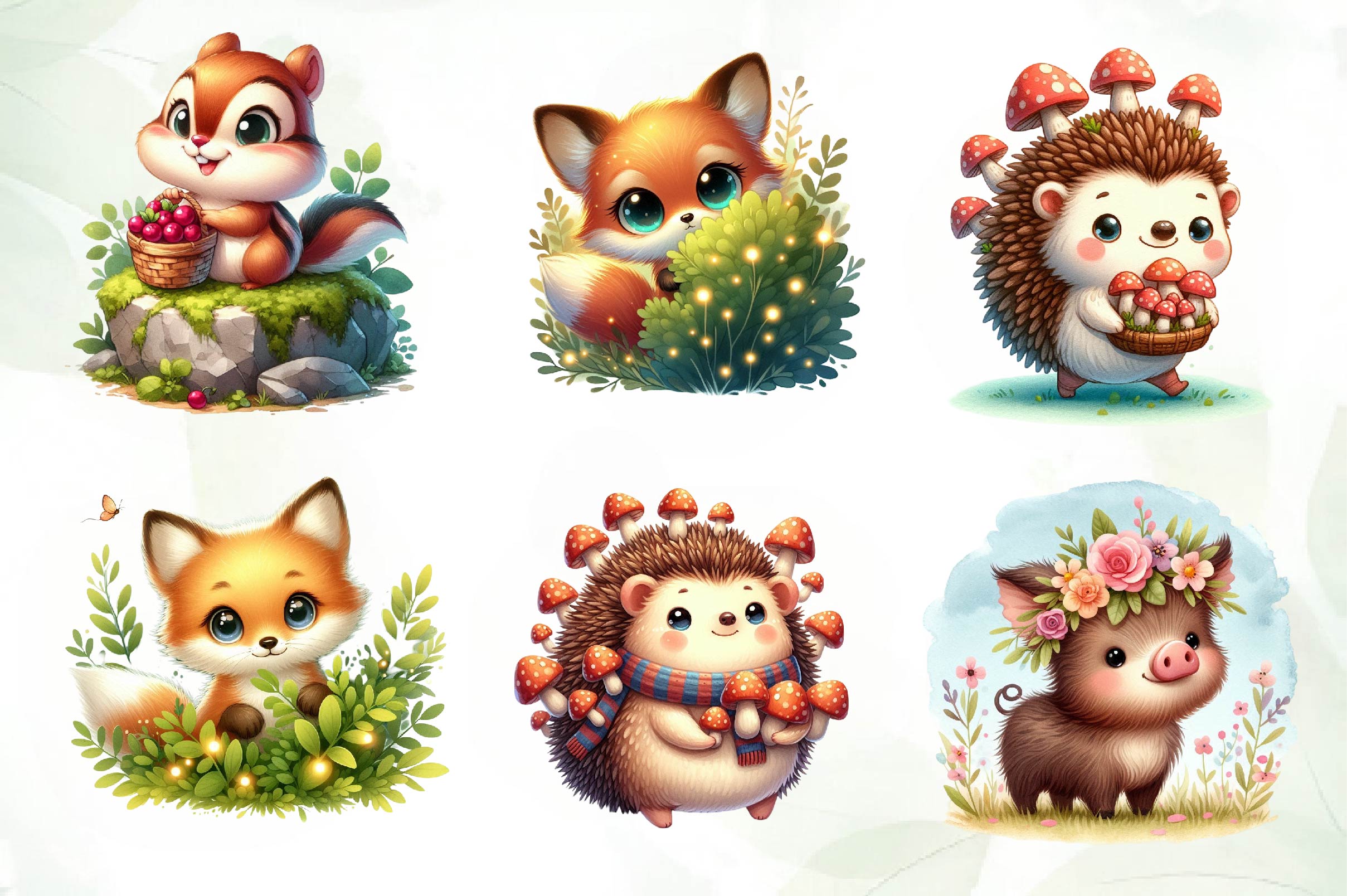 Woodland Forest Animals Clipart Bundle - CraftNest - Digital Crafting and Art