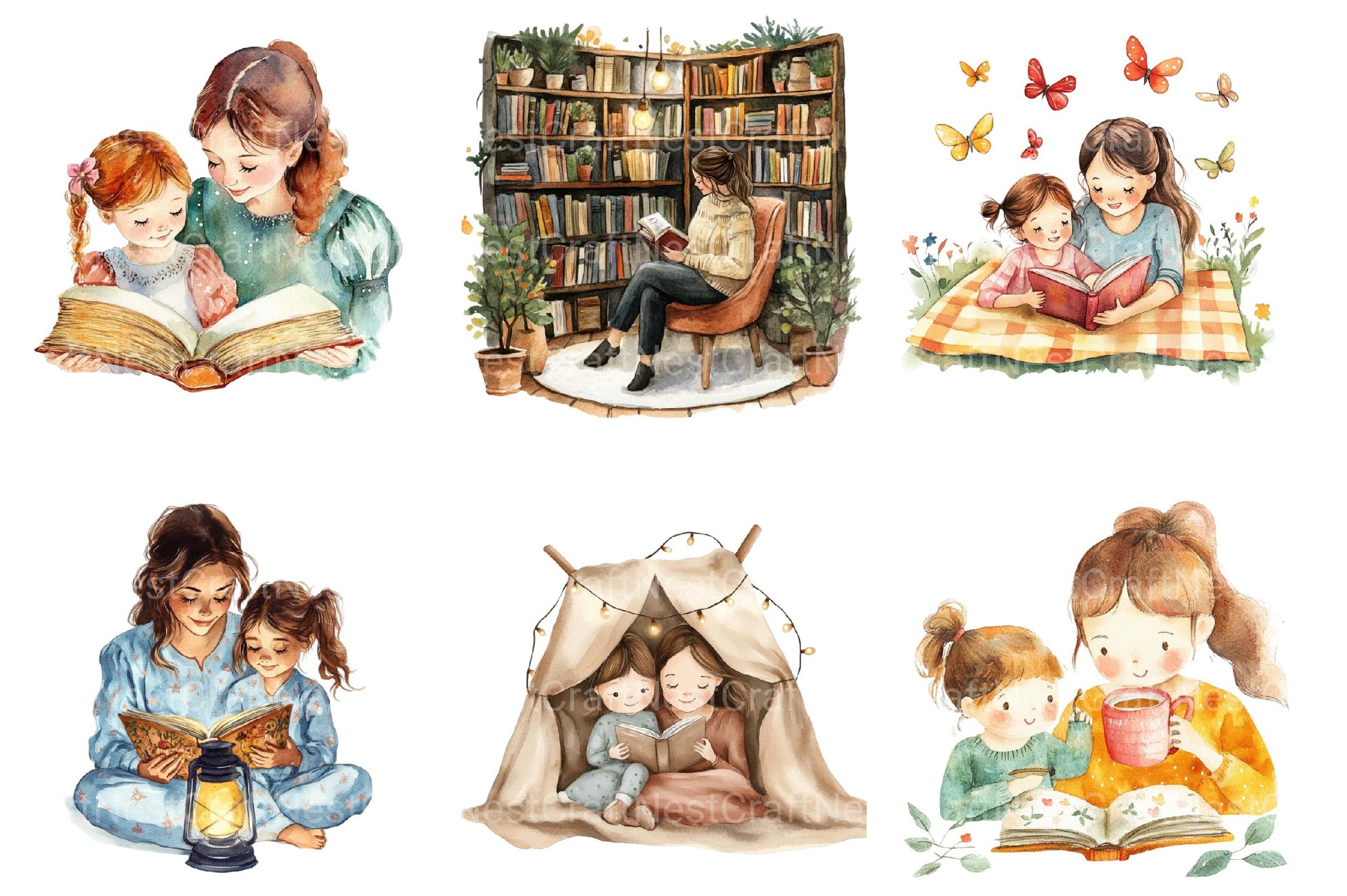 Happy Mothers Day Reading Clipart - CraftNest - Digital Crafting and Art