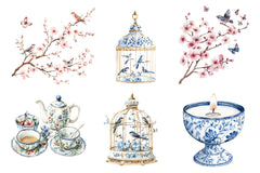 Chinoiserie Summer Clipart Bundle - CraftNest - Digital Crafting and Art