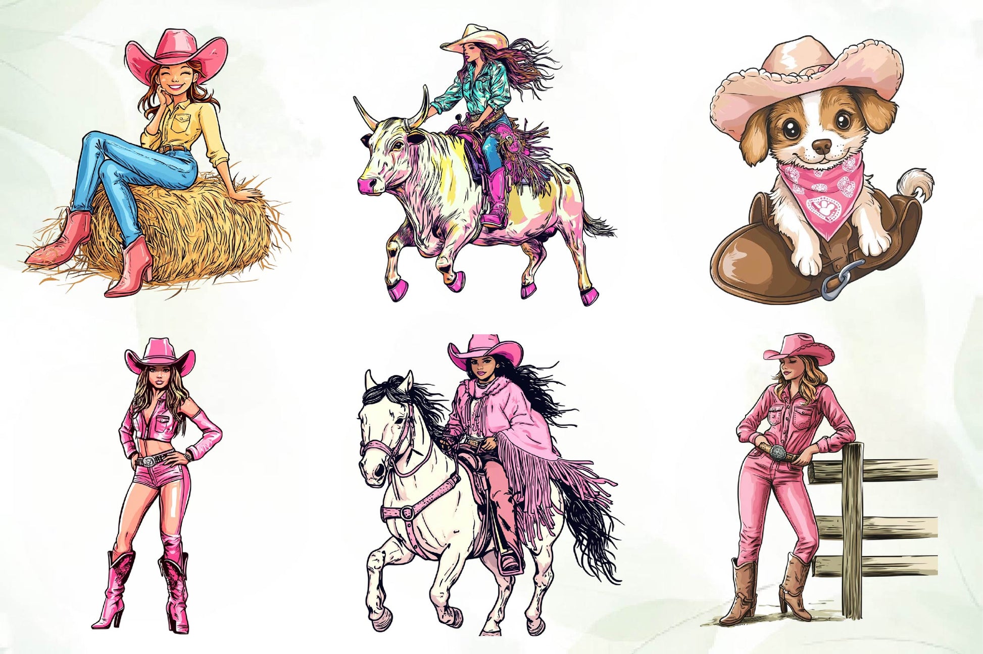 Pink Western Cowgirl Clipart Bundle 1 - CraftNest - Digital Crafting and Art