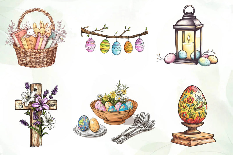 Rustic Easter Day Clipart Bundle 1 - CraftNest - Digital Crafting and Art
