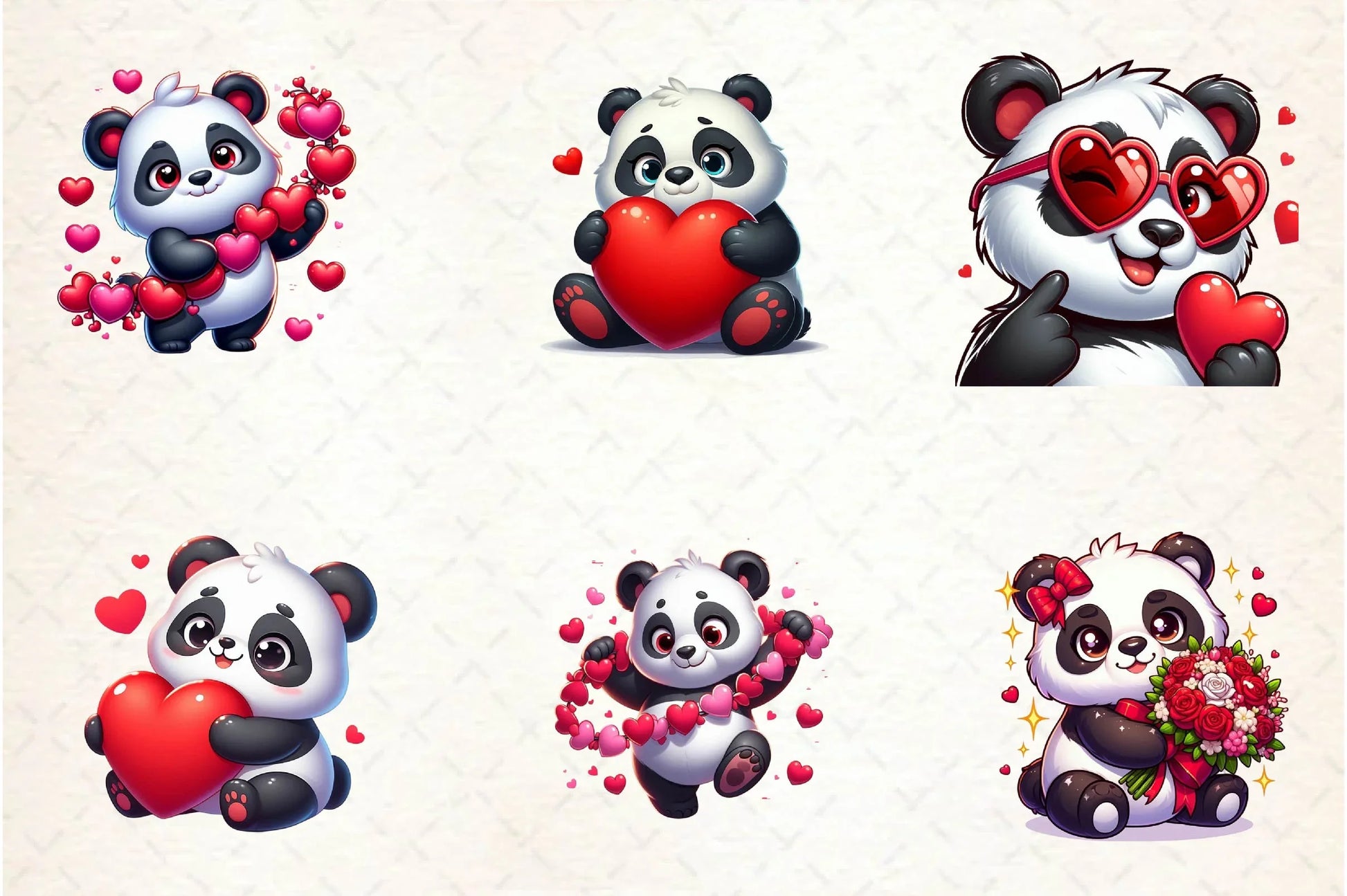 Pandas Valentines Day Clip Art Clipart Bundle - CraftNest - Digital Crafting and Art