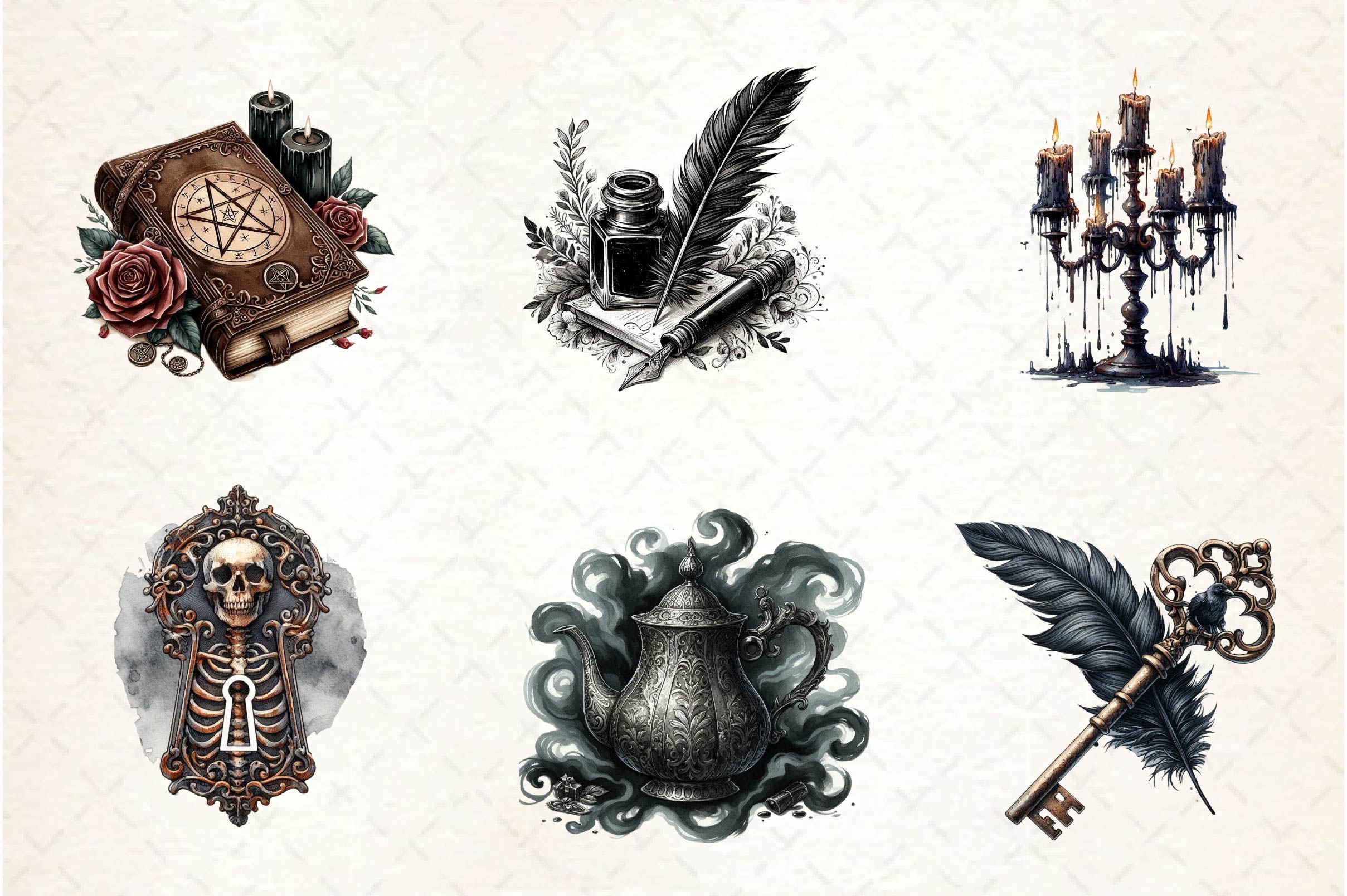 Antique Gothic Clipart Bundle - CraftNest - Digital Crafting and Art
