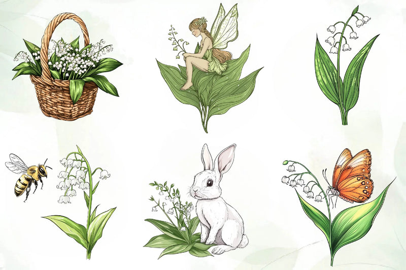 Lily Of The Valley Spring Clipart Bundle - CraftNest - Digital Crafting and Art