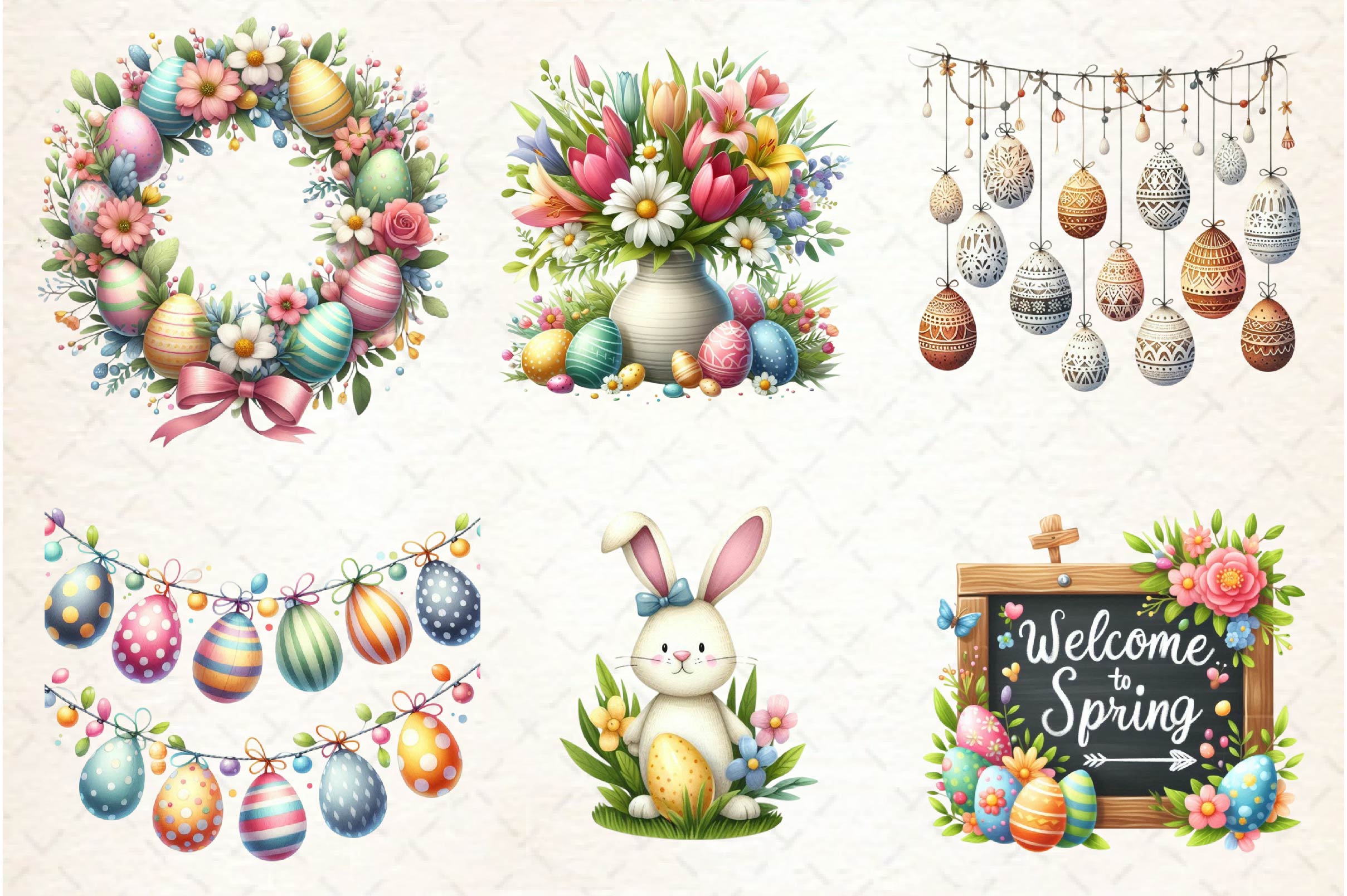 Easter Day Decorations Clipart Bundle - CraftNest - Digital Crafting and Art