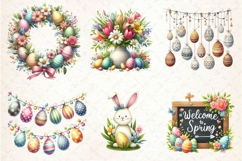 Easter Day Decorations Clipart Bundle - CraftNest - Digital Crafting and Art