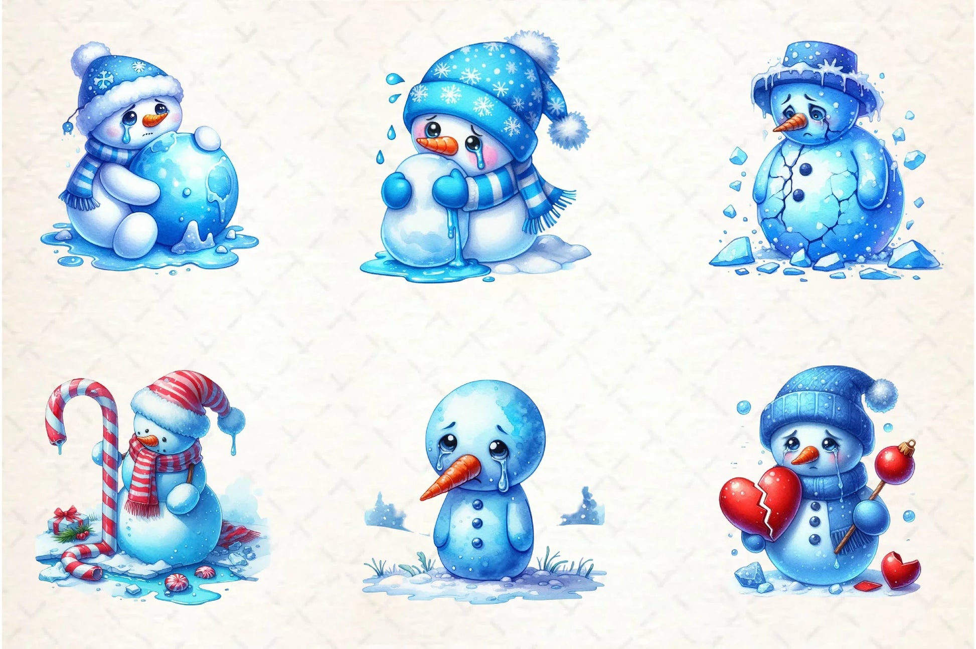 Depression Sad Snowman Clipart Bundle - CraftNest - Digital Crafting and Art