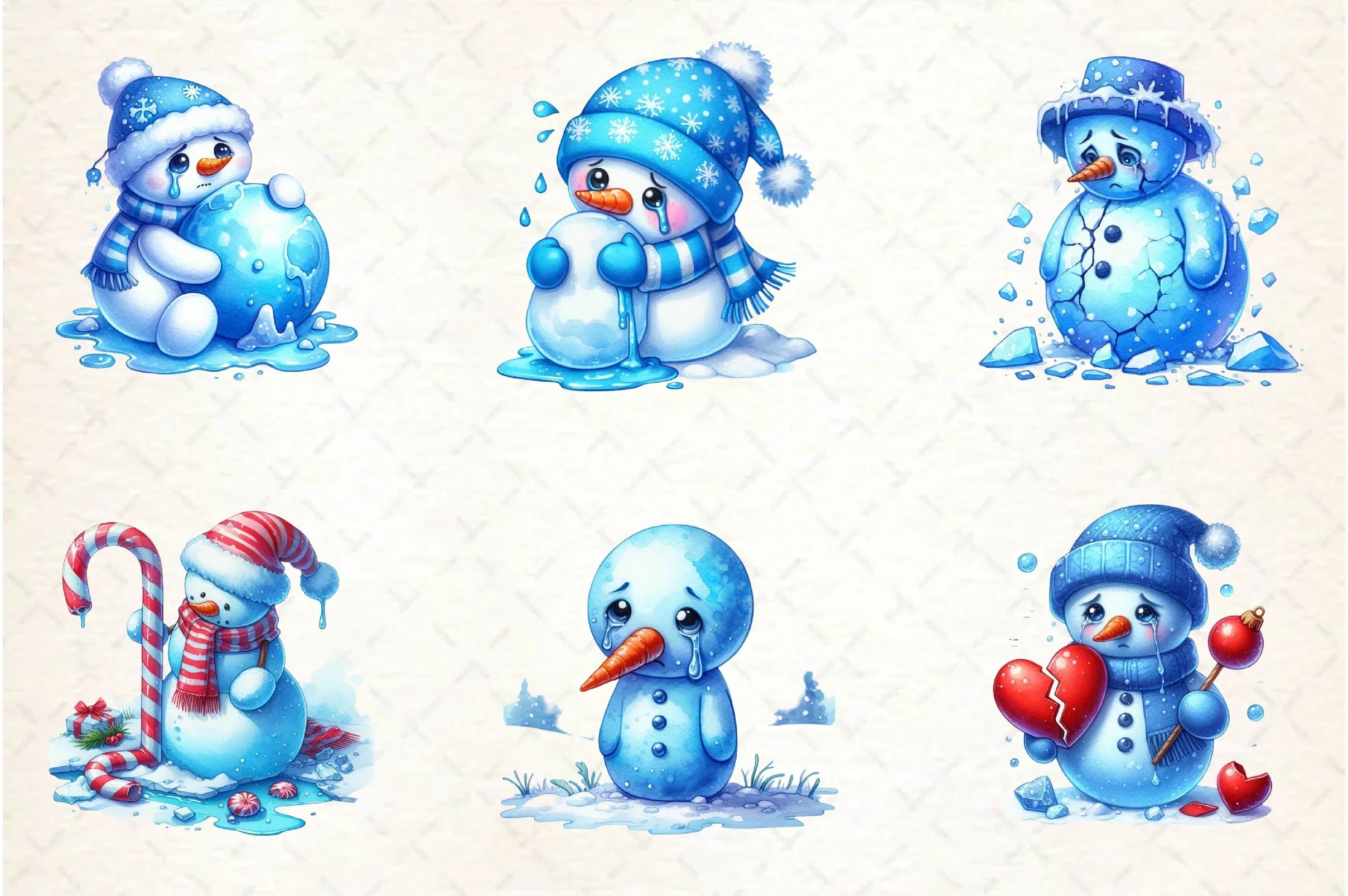 Depression Sad Snowman Clipart Bundle - CraftNest - Digital Crafting and Art