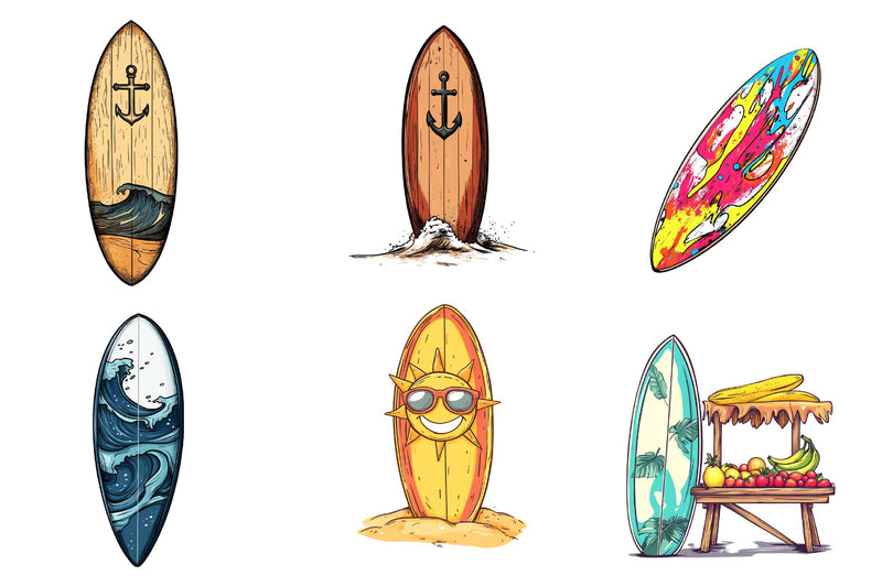 Summer Surfboard Clipart Bundle 1 - CraftNest - Digital Crafting and Art