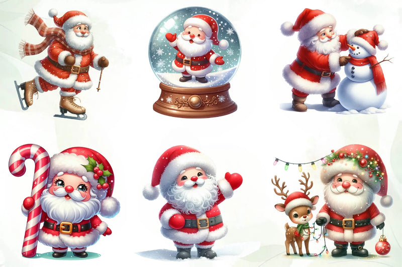 Cute Santa Claus Clipart Bundle - CraftNest - Digital Crafting and Art