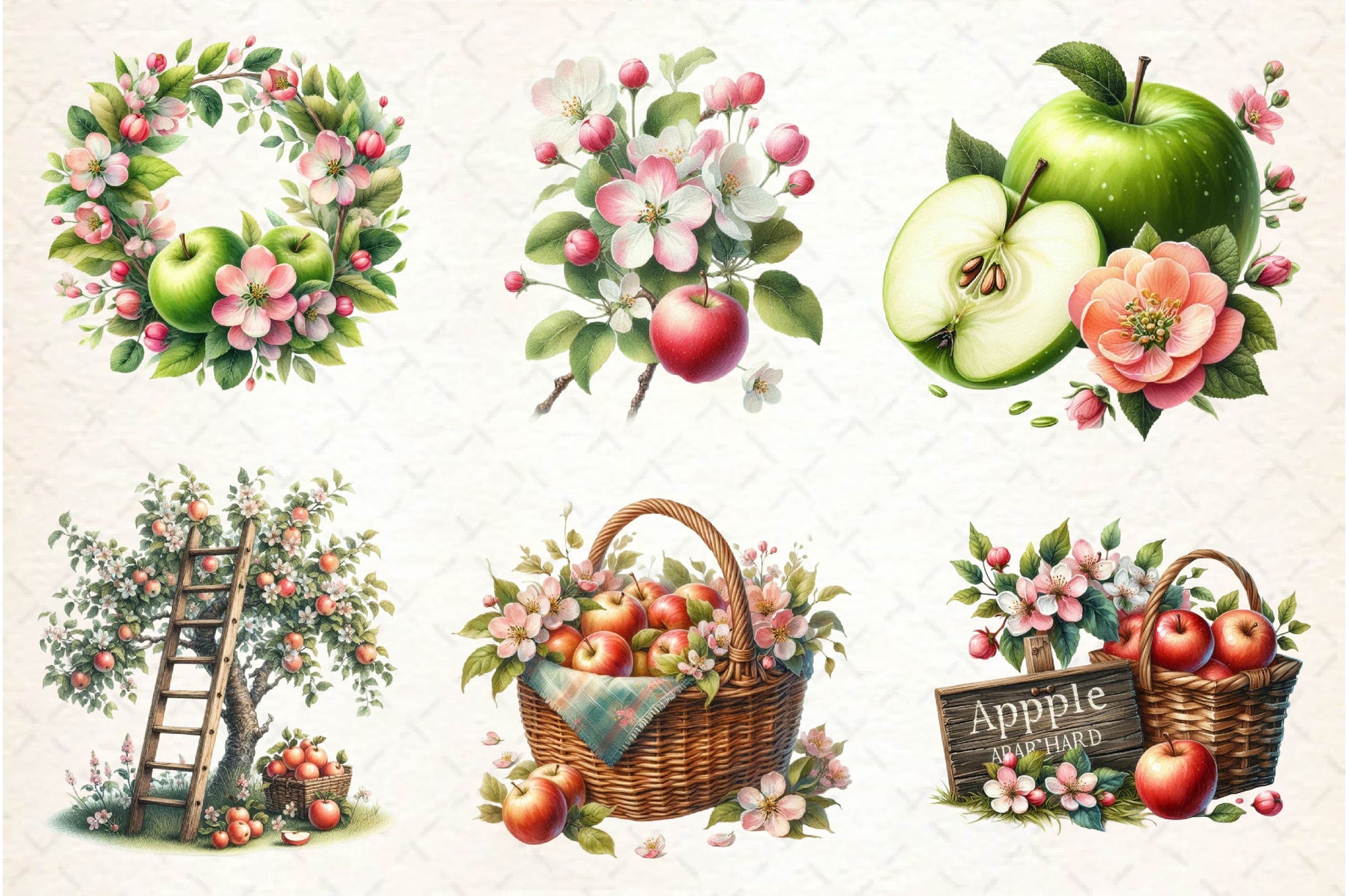 Spring Apple Harvest Clipart Bundle - CraftNest - Digital Crafting and Art