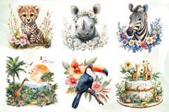 Spring Safari Time Clipart Bundle - CraftNest - Digital Crafting and Art