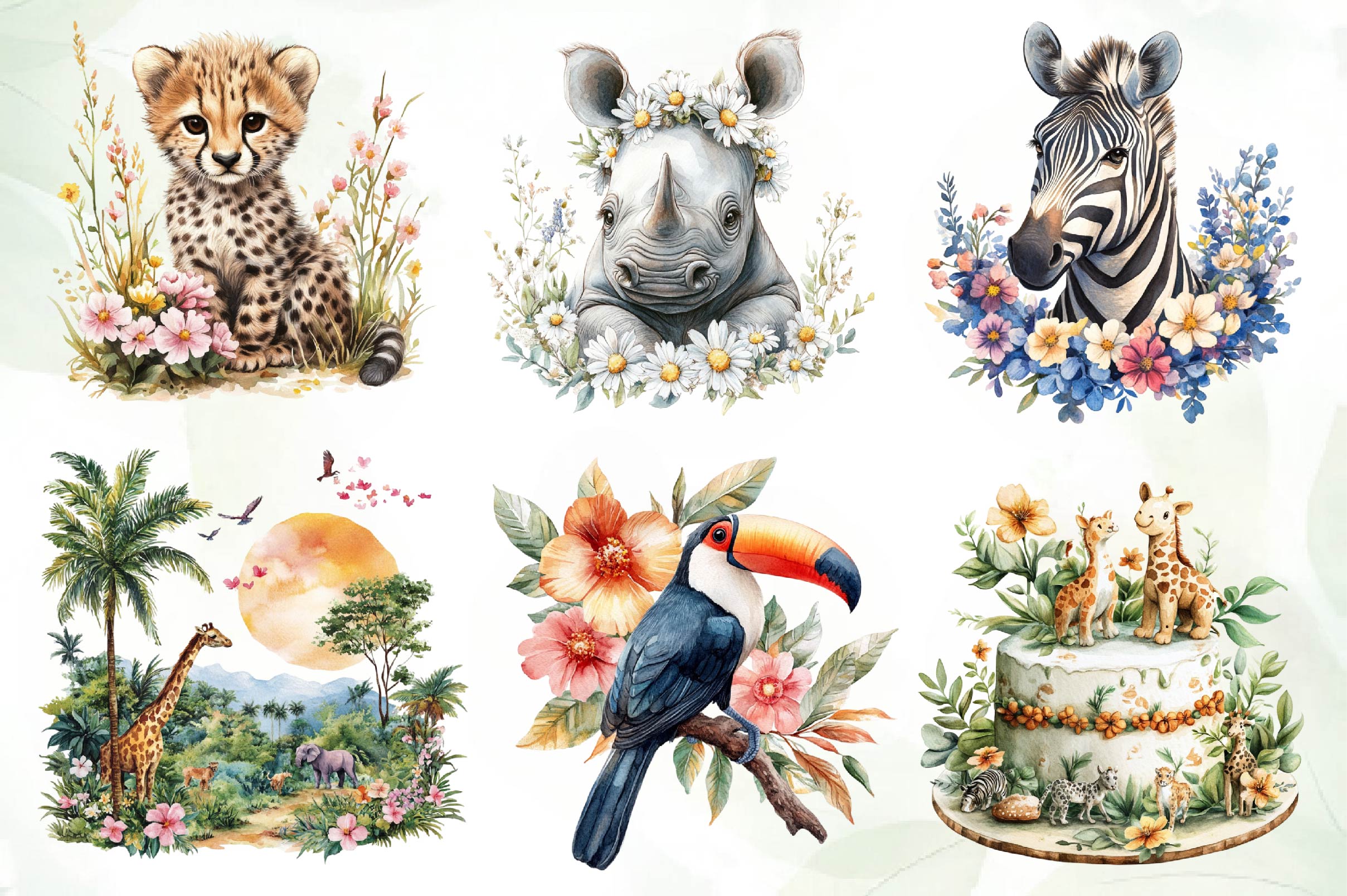 Spring Safari Time Clipart Bundle - CraftNest - Digital Crafting and Art