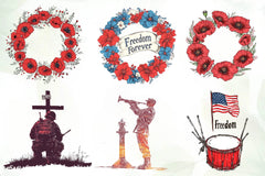 Freedom Forever Memorial Day Design Clipart Bundle - CraftNest - Digital Crafting and Art