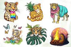 Summer Cute Leopard Clipart Bundle - CraftNest - Digital Crafting and Art